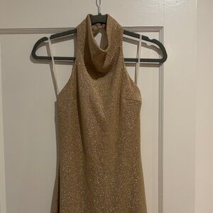 Scott McClintock Gold Halter Maxi Dress